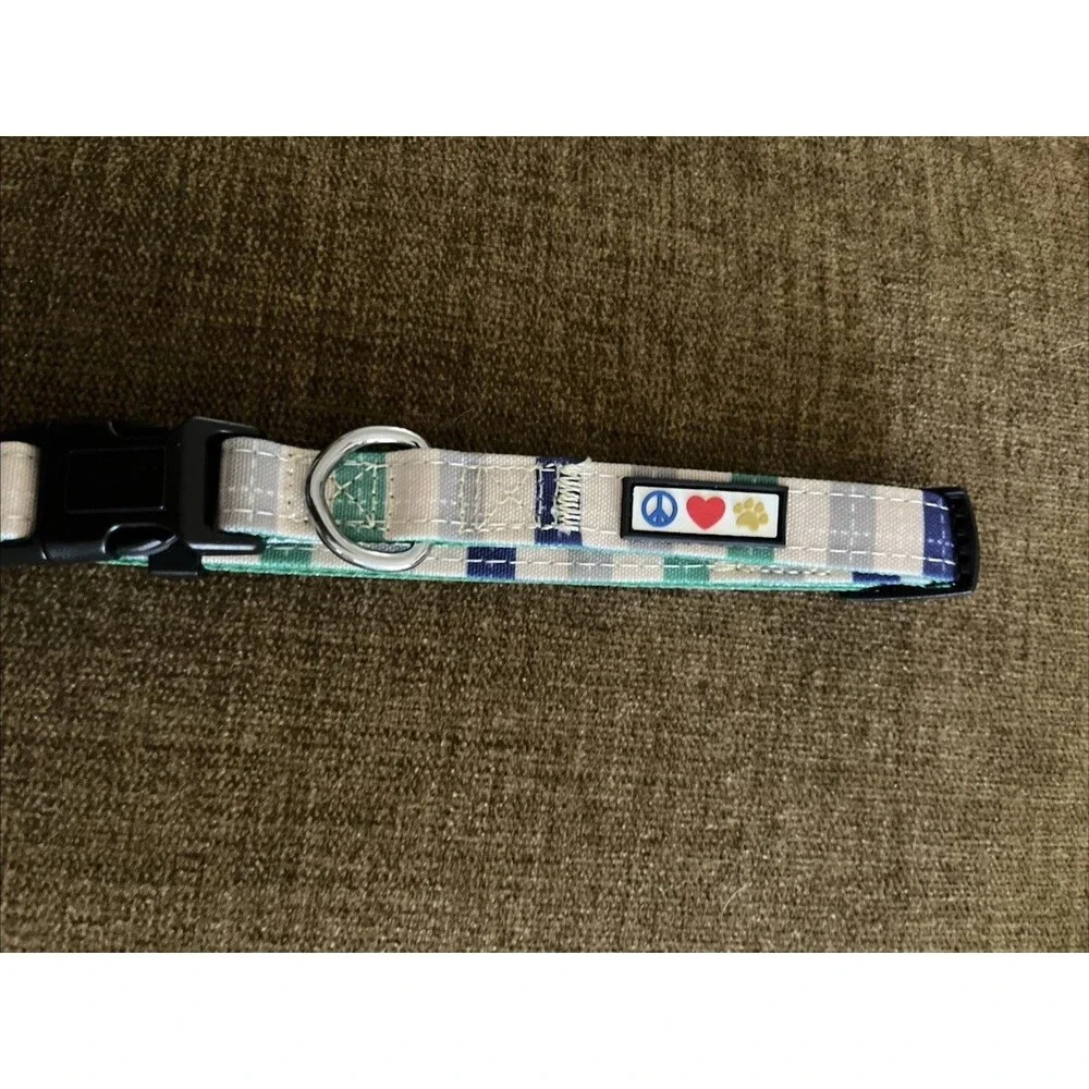 Pawtitas Plaid Dog/Cat Collar Puppies High Visibility with Bands Small